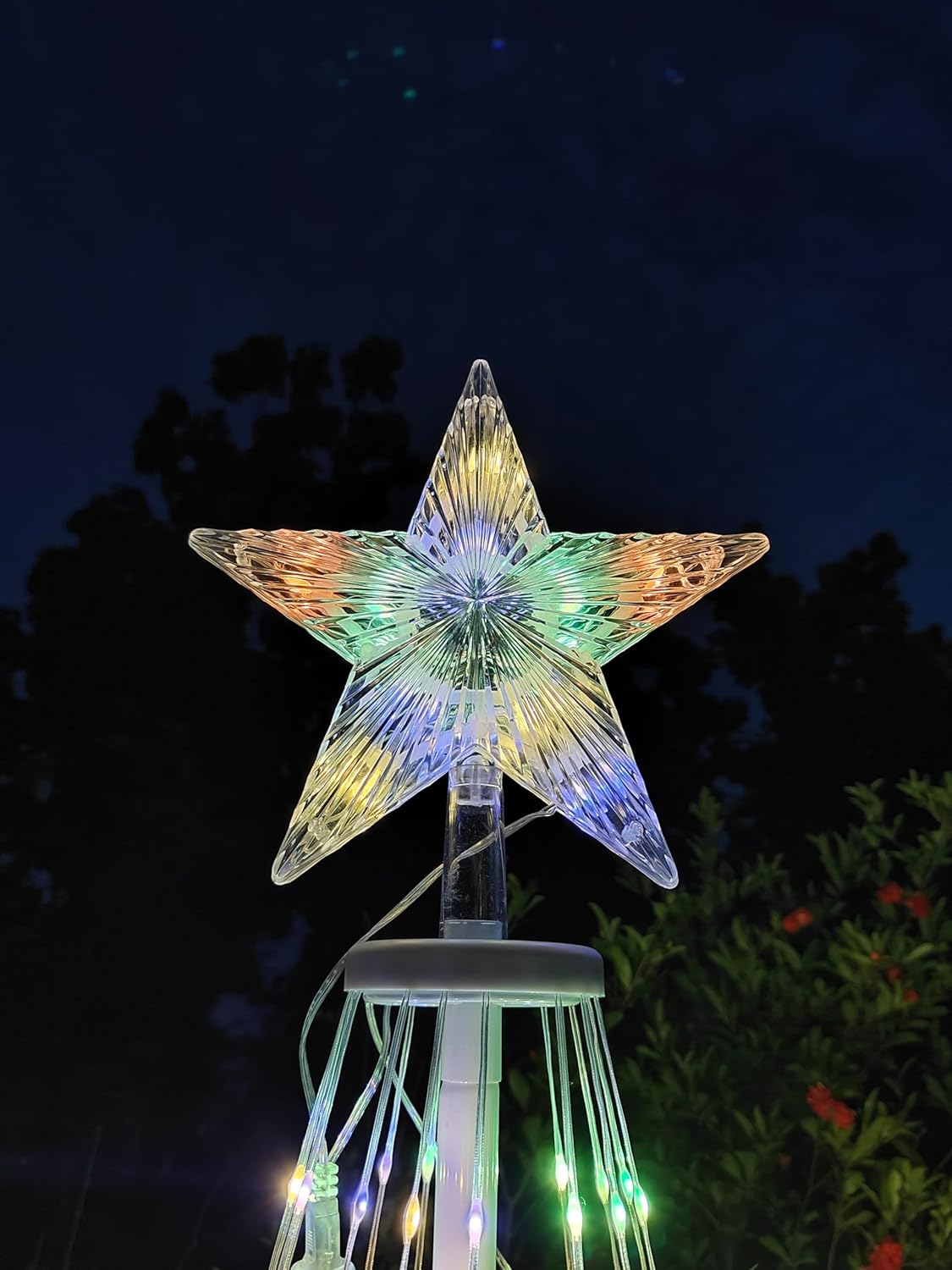 Outdoor APP Control Christmas Tree for Yard 328 LED Cone Tall Star Topped Artificial Flag Pole Christmas Tree Arbol de Navidad Outside Decor for Xmas