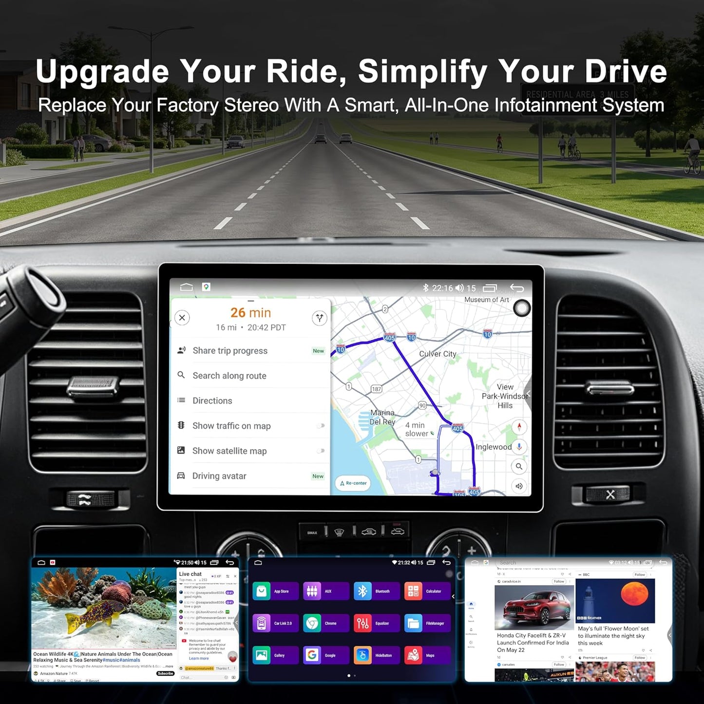 11.5 Inch 8 Core 4GB+64GB Car Radio Stereo for Chevy Silverado 2007-2013 GMC Sierra Yukon, 2K Touchscreen Android 13 Head Unit with Wireless CarPlay & Android Auto, AHD Backup Camera, AM/FM Radio 2007-2013 Silverado