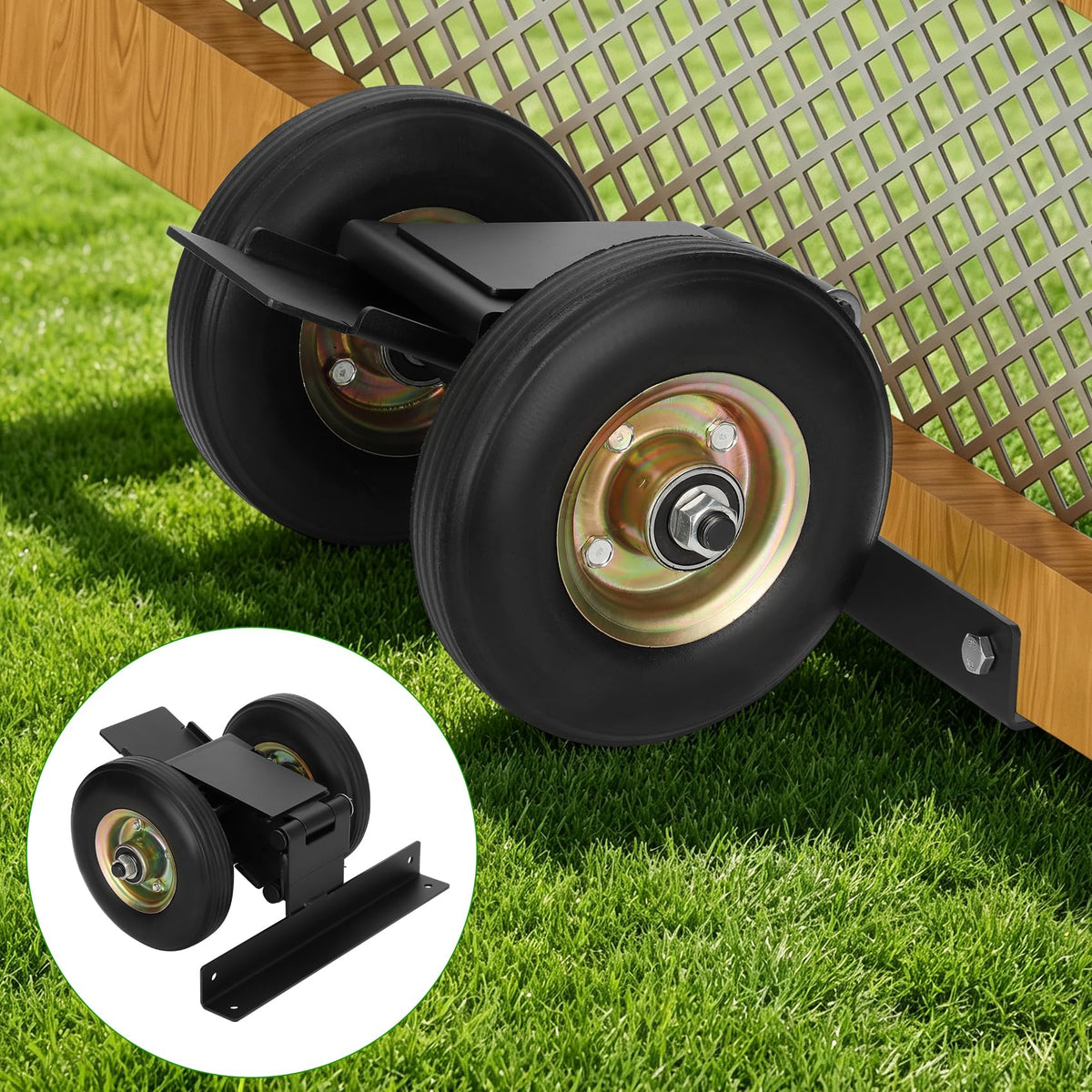Chicken Coop Wheel Kit, Heavy Duty Chicken Tractor Wheels with Lift System