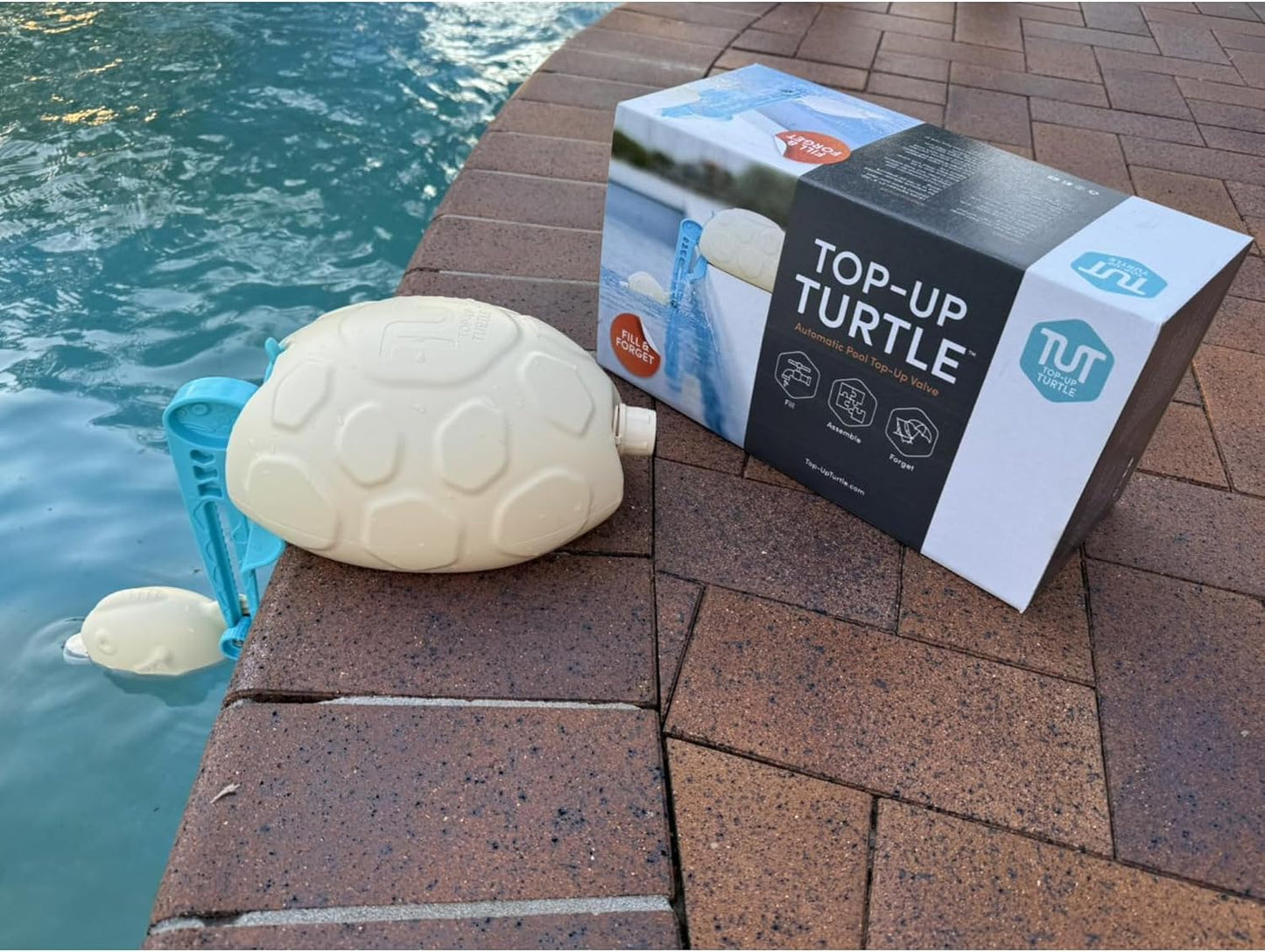 Top Up Turtle - Automatic Pool Filler – Auto Filler for Pool, Ponds & Water Features – Pool Water Leveler Auto Fill w/Adjustable Float Arm – UV-Protected Pool Auto Fill Float Valve - from Jobe Valves