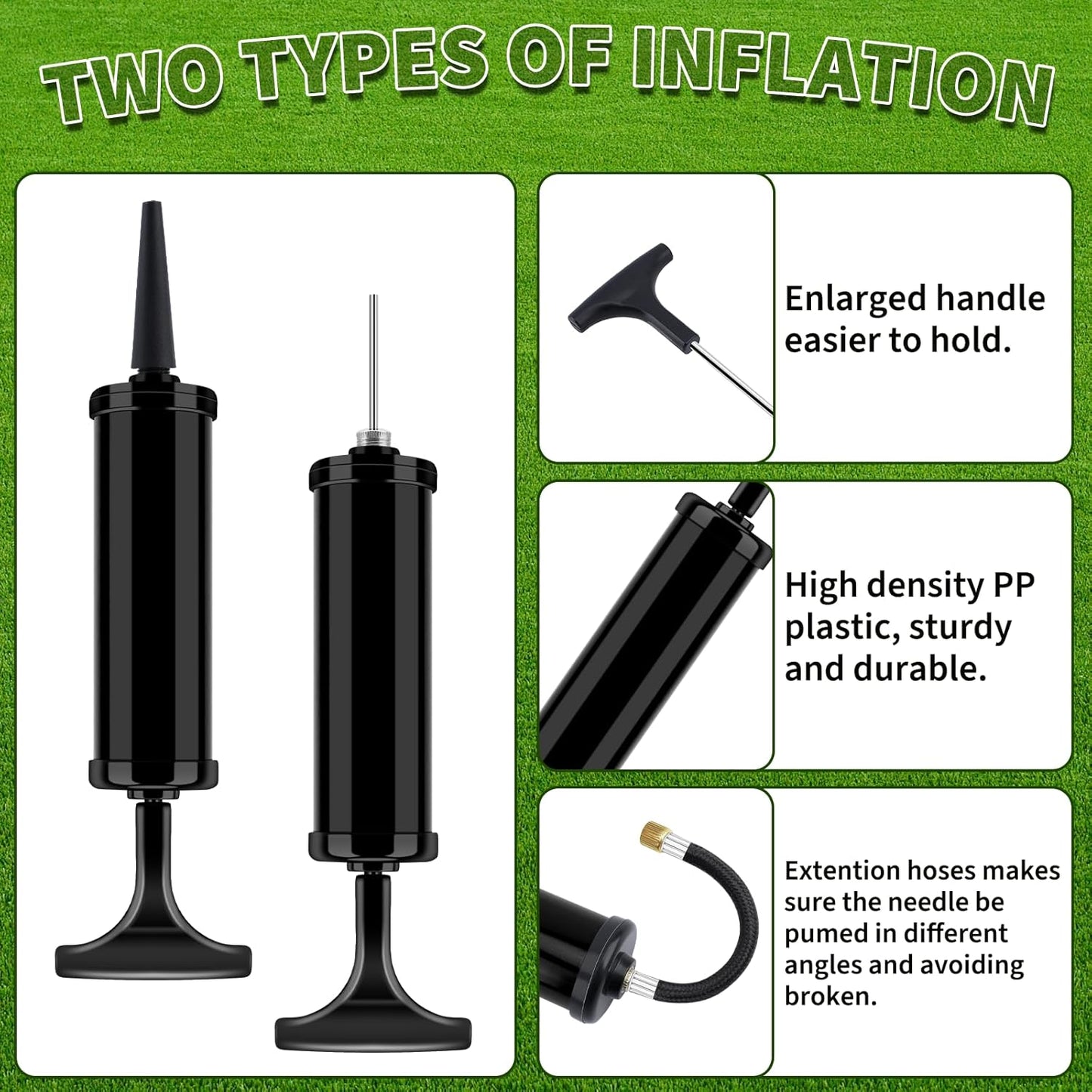 100 Sets Ball Pump Bulk for Sports Balls, Air Pump for Sports Balls Include Needle Nozzle Extension Hose Portable Hand Inflation Kit for Basketball Soccer Football Volleyball Balloon - Black