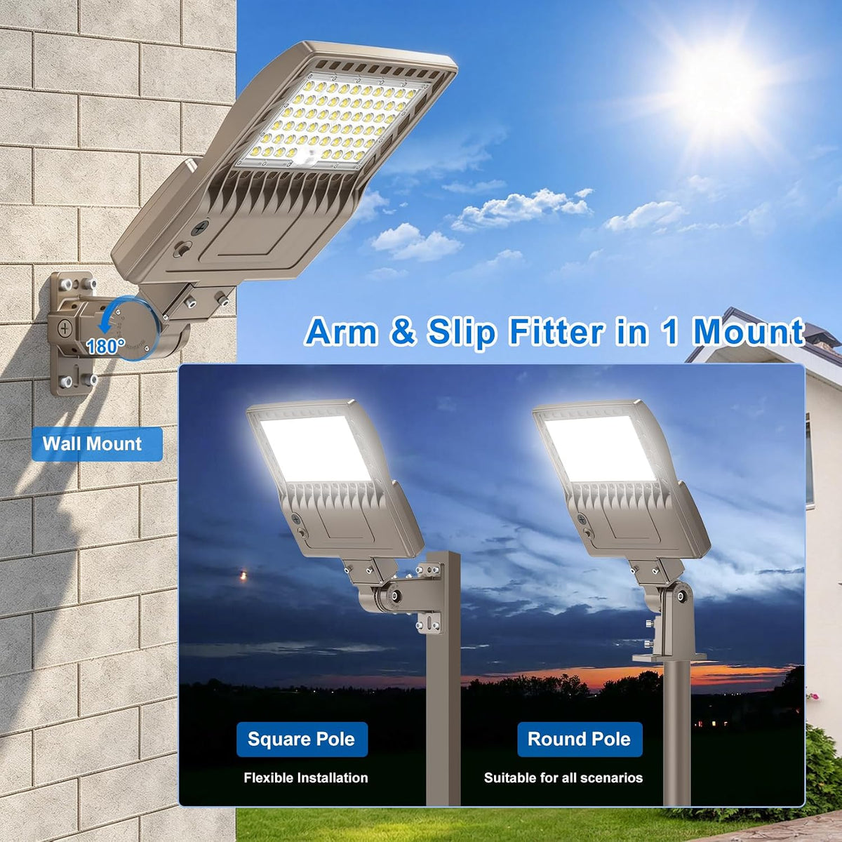200W Led Parking Lot Lights, Dusk to Dawn Outdoor Shoebox Lighting Fixture
