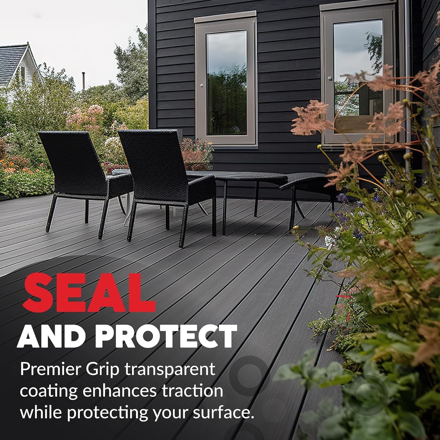 Premier Seal Non-Slip Concrete & Paver Sealer – Clear Anti-Slip Sealant for Pool Decks, Driveways & Garages - Gloss Finish