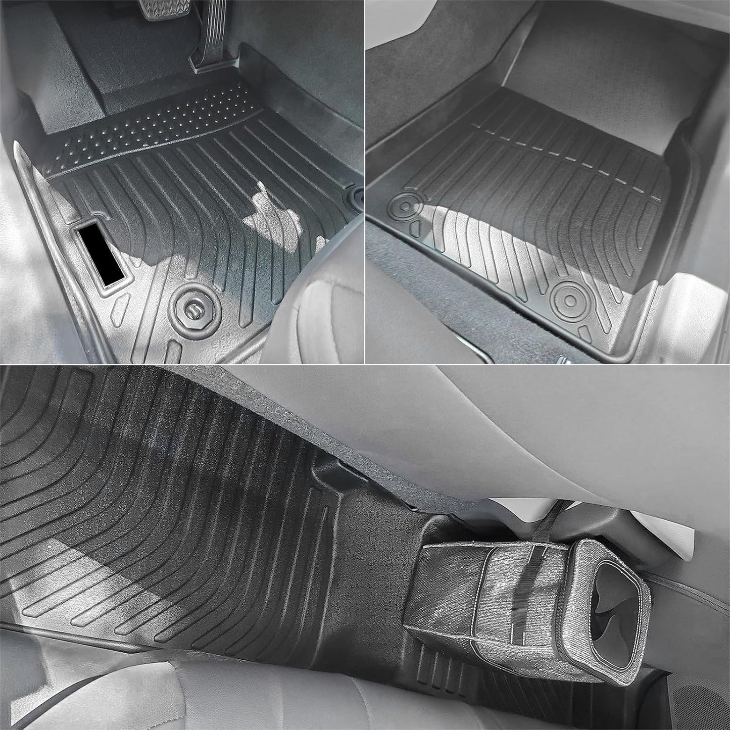 TPE Floor Mats, Compatible with 2018-2024 Toyota Camry, All Weather Waterproof Anti-Slip Floor Liners, Front & 2nd Row Full Set Car Interior Accessories, Black