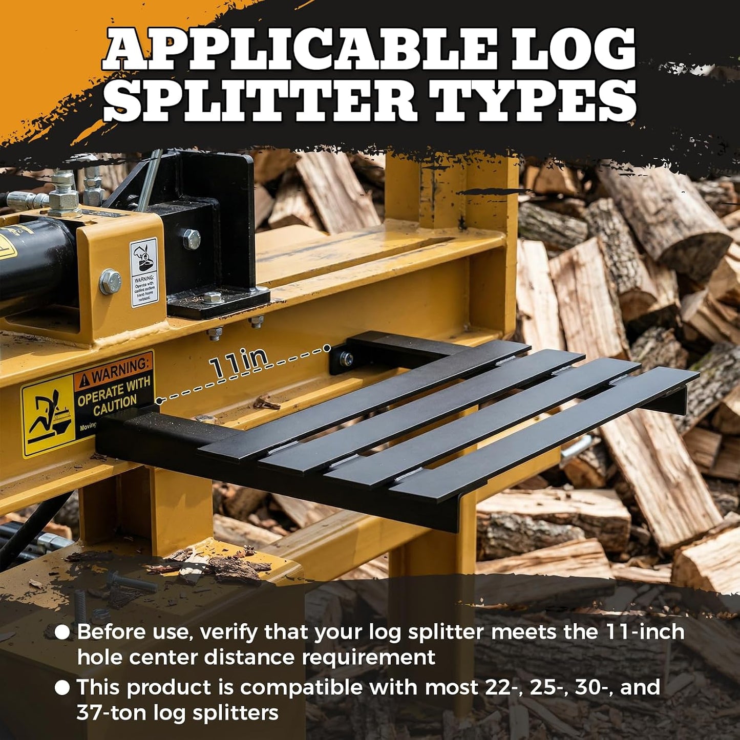 tonchean 2 Pack Log Catcher for Splitter HeavyDuty Log Catcher for Log Splitter Part, 11" Hole Center Distance