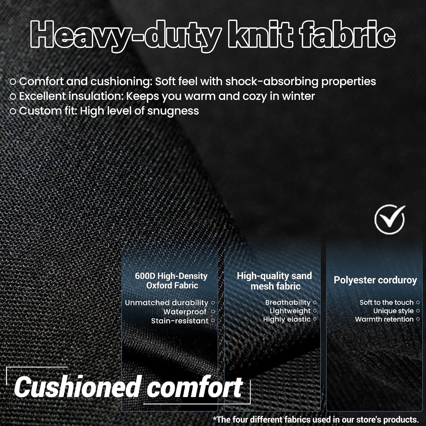 Front&Rear Heavy-Duty High-Density Composite Fabric Seat Covers for Dodge Ram 2500 2019-2024,Fits Front Bucket Seats & Rear Full Bench，Waterproof & Foam Padded-Black Black for Dodge Ram 2500 2019-2024 Front&Rear