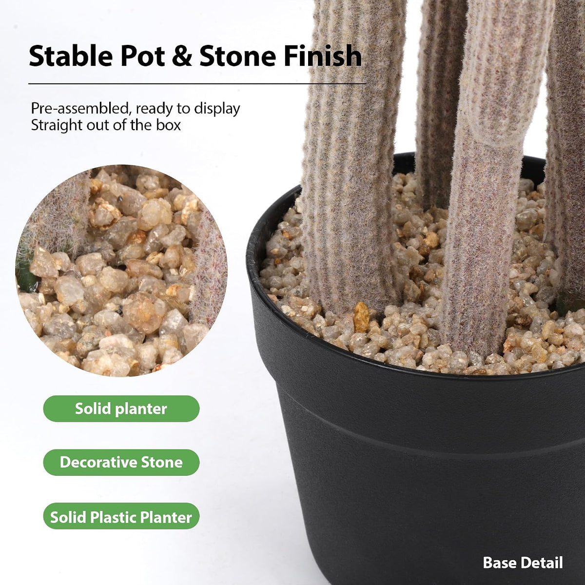 Artificial Cactus 34" Fake Cacti Faux Saguaro Plants for Indoor Outdoor Home Office Garden Decor 34inches
