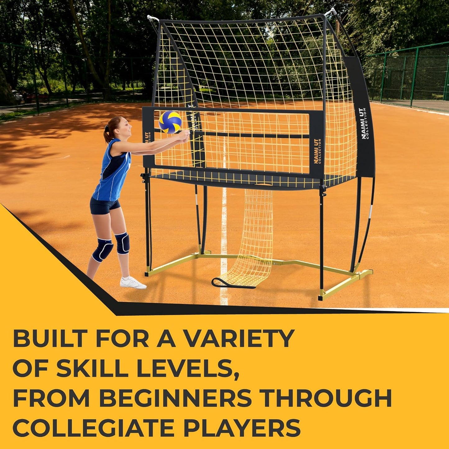 Volleyball Practice Equipment Training Net Station; Portable Indoor/Outdoor Volleyball Net; Adjustable Spike Training Equipment; Improve Accuracy,