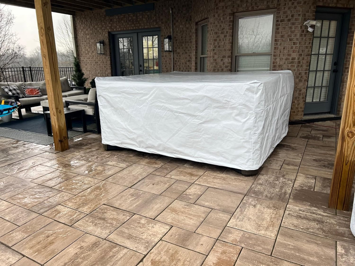 Transhield Ultimate Heavy Duty Hot Tub Cover Protector | Complete Protection for Hard Covers and Hot Tub | 95&#34; x 95&#34; x 40&#34;