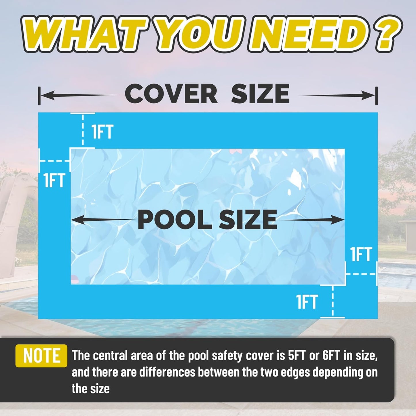 Royal Shade 16&#39; x 32&#39; Safety Pool Cover Rectangle Blue Winter Swimming High Strength Mesh, Triple Stitched Installation Hardware Included