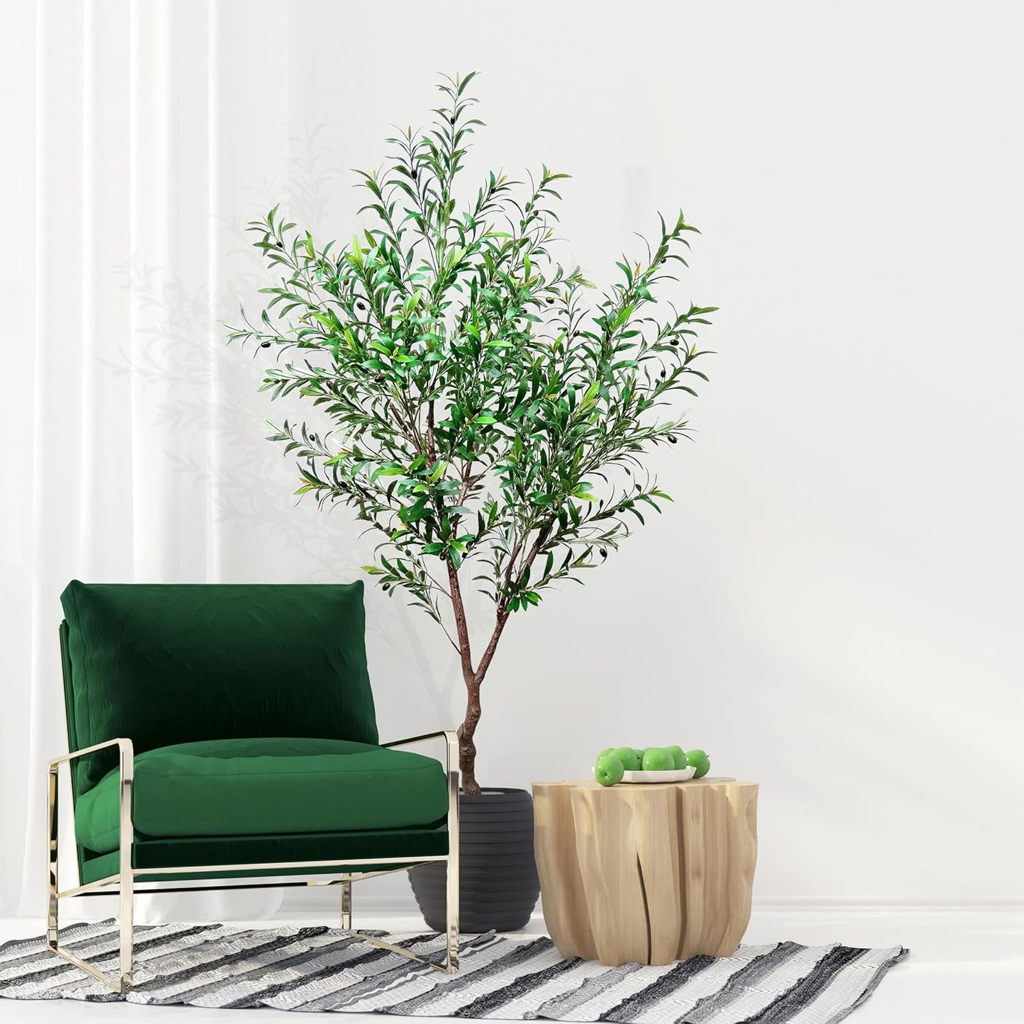 7Ft  Artificial Plant Faux Olive Tree, Small Olive Tree, Olive Trees Artificial indoor