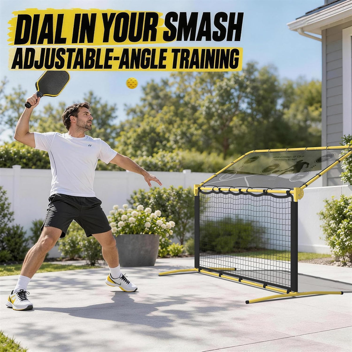 3-in-1 Pickleball Rebounder, Pickleball Trainer for Solo Practice 5.5x6 FT