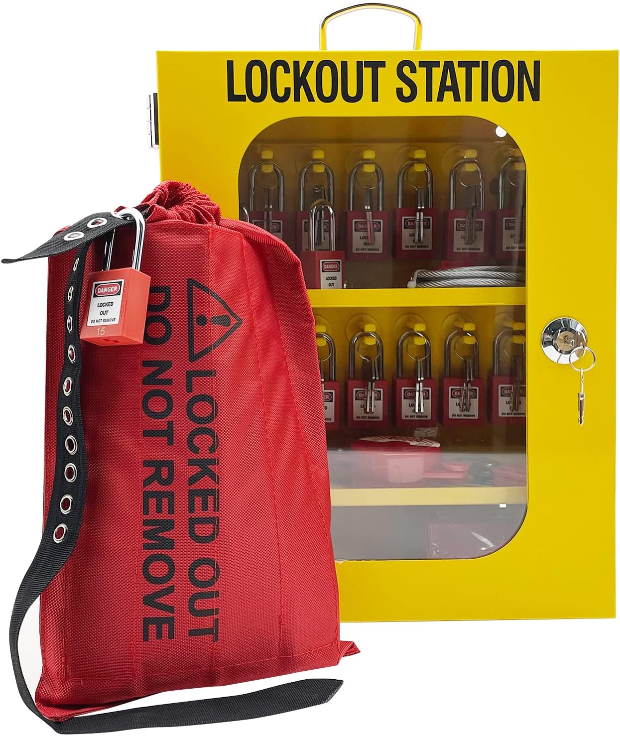 Lockout Tagout Station Kit Board Locks 80pcs,Lock Out Tag Out Loto Hasps,Tags,Circuit Breaker Lockout,Ball Valve Lockout,Electrical Plug