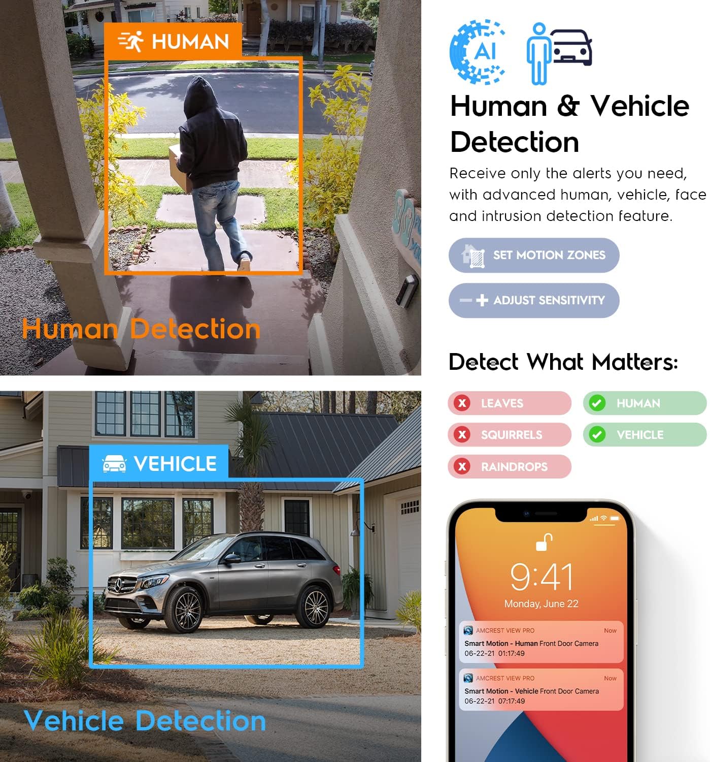 4K Security Camera System, 4K 8CH PoE NVR, (4) x 4K Night Color Bullet POE IP Cameras, Active Deterrent