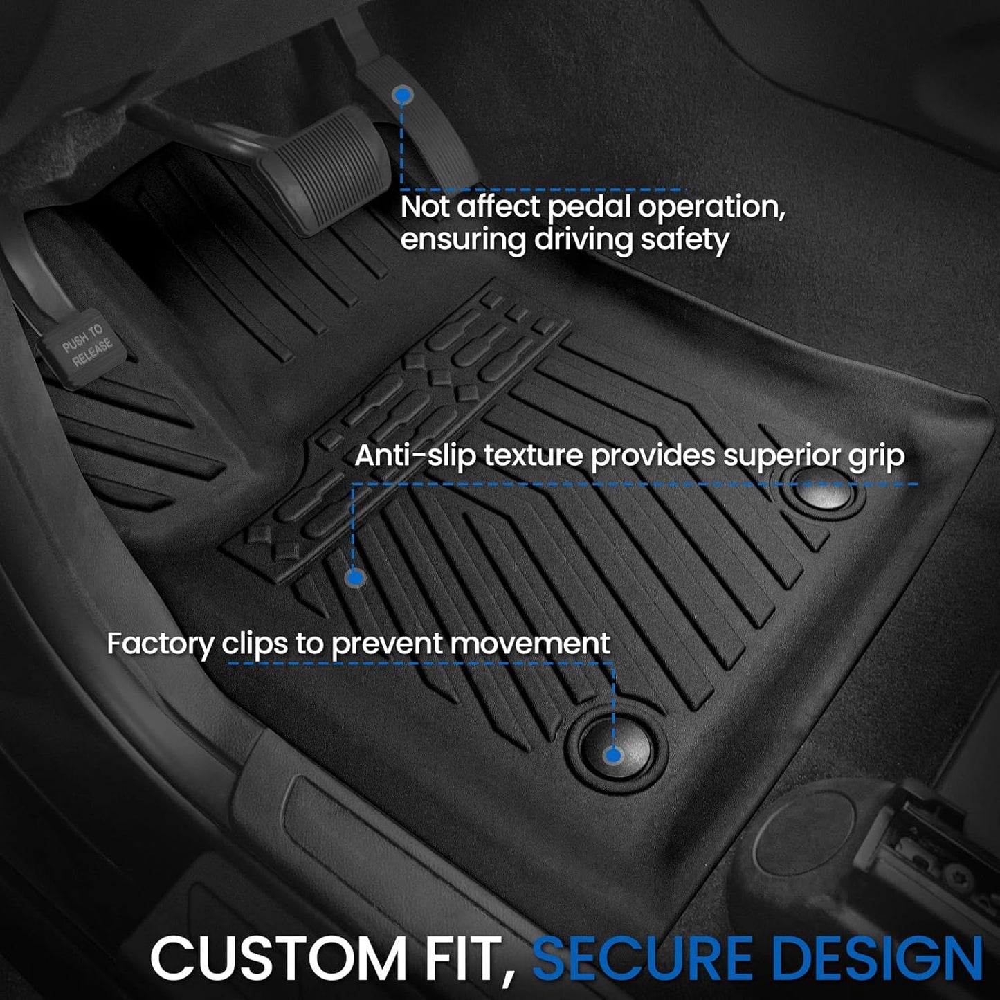 Floor Mats Set for for Jeep Grand Cherokee 2011-2021 & 2022 WK2 (Not for 2022 WL or L), All Weather TPE Backrest Mat Trunk Mat Cargo Liner Door Sill Guards Accessories (WK2 | Floor Mats Set)