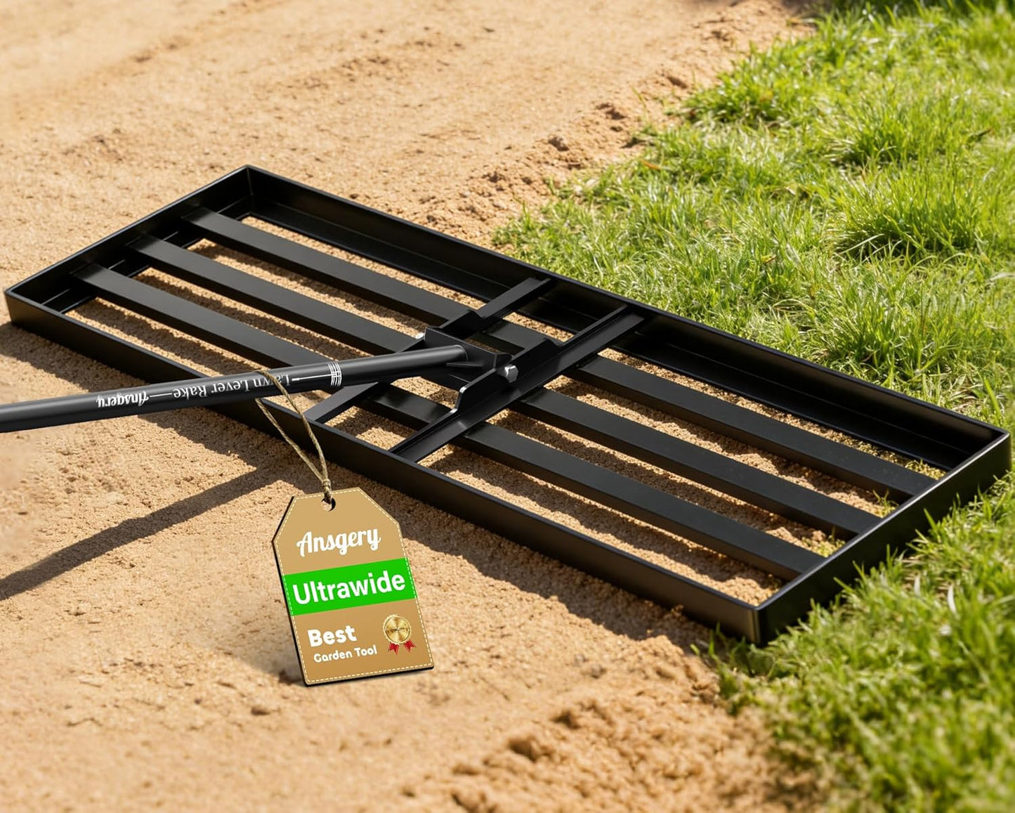 Lawn Leveling Rake 36X12 inch,Lawn Leveler with 78" Long Handle,Heavy Duty Ground Leveler for Yard,Sand,Dirt,Golf and Farm,Effort Saving Lawn Leveling Tool,Landscape Leveling Rake 36x12in