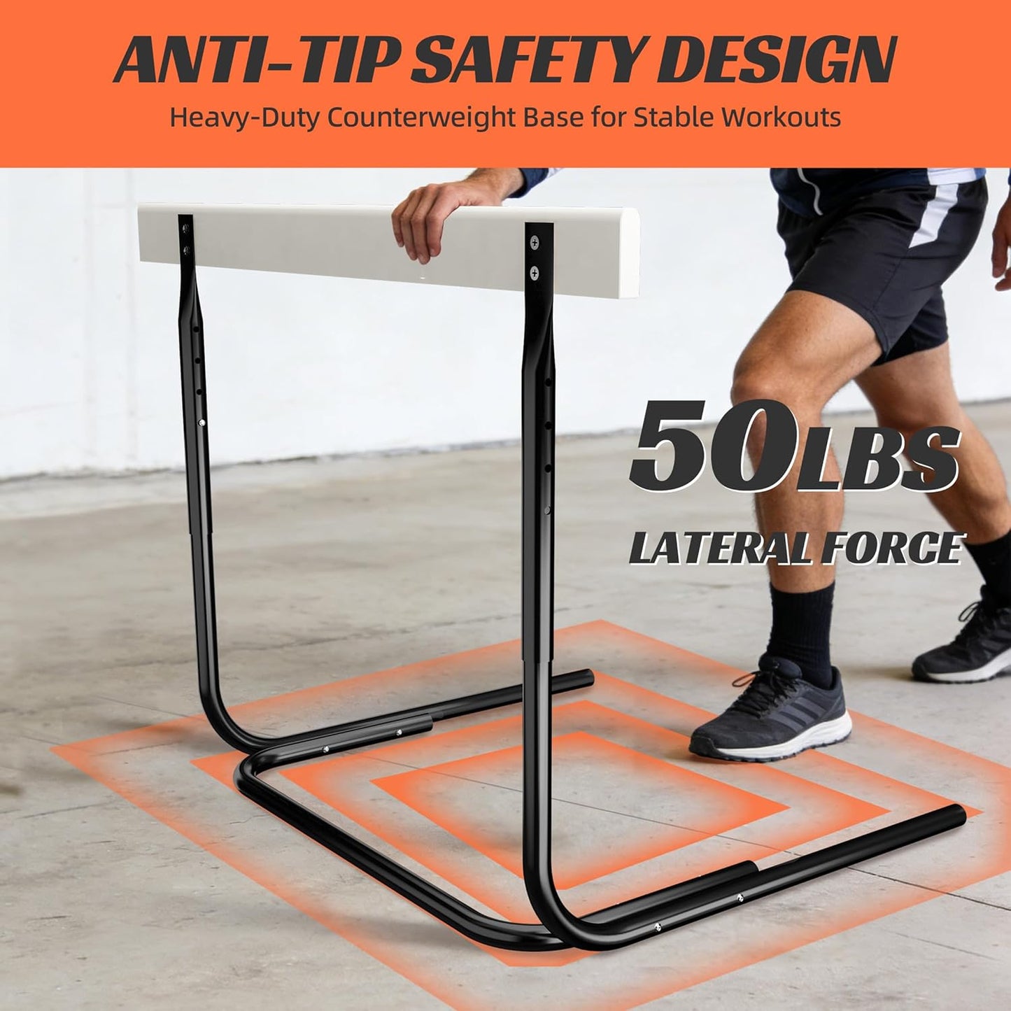 MR Height Adjustable Hurdle for Track and Field, Pro Athletic Hurdle with Heavy-Duty Base Counterweight, Anti-Tip Design for Sprint Training, Competition Practice, Speed Drills