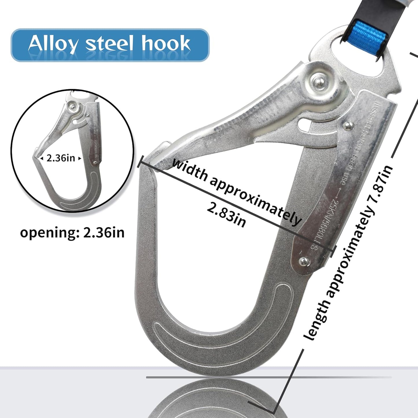 UIANSP 6 Twin-Leg [NO Tangle] Self Retracting Lifeline ANSI Class A SRL Rebar Hooks Shock Absorber Roofing Construction Personal Fall Arrest