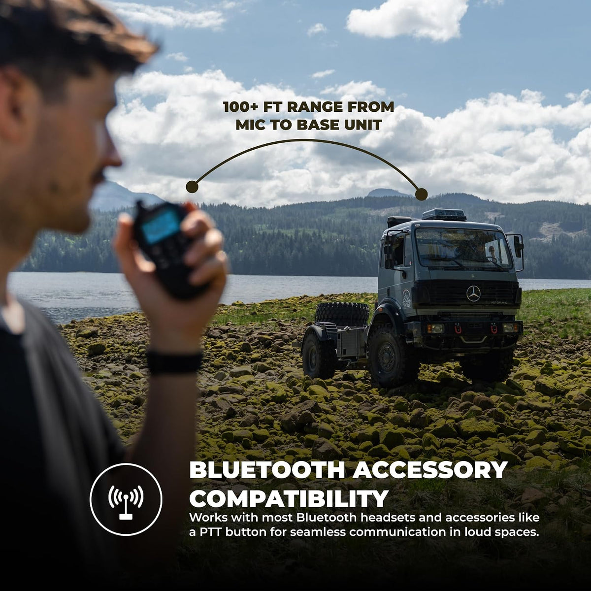 Midland MXT295 15W MicroMobile GMRS Two-Way Radio with Bluetooth Mic