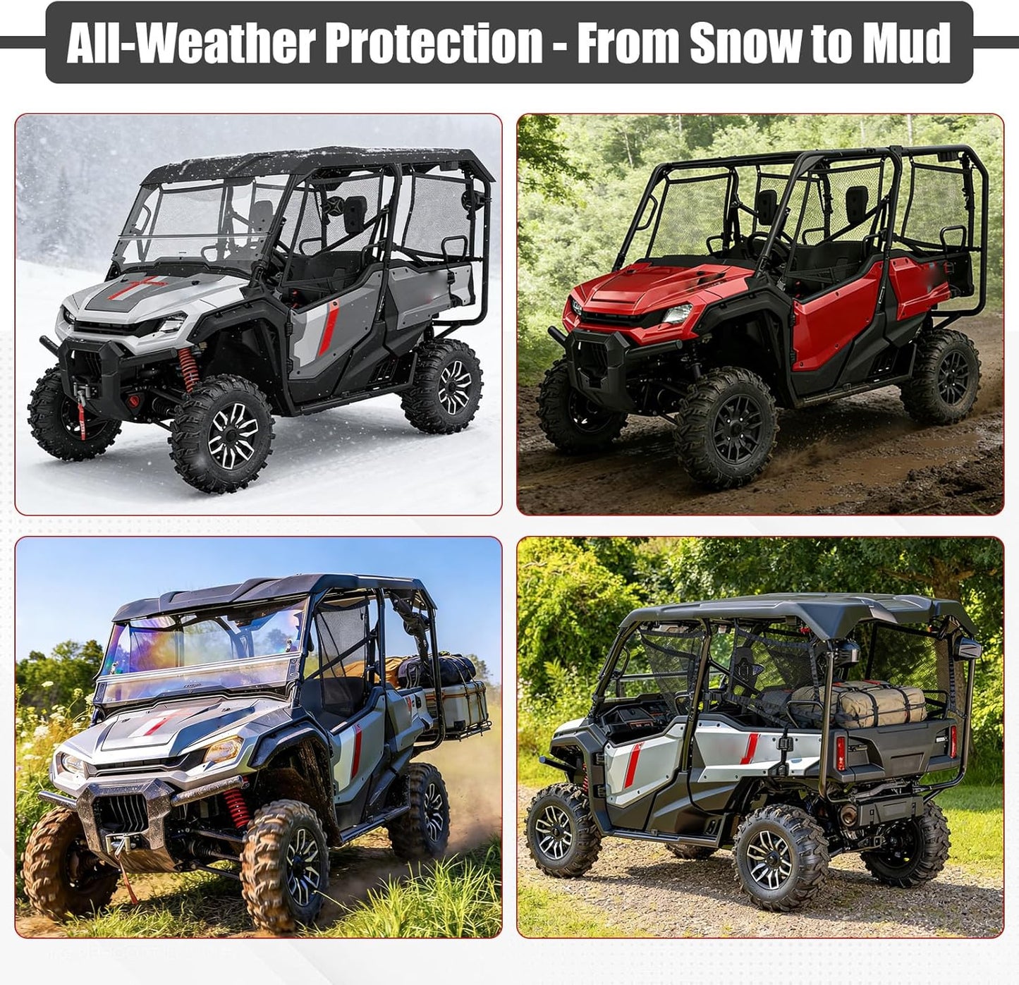 Bed Liner for Honda Pioneer 1000-5 2016-2026 – All Weather TPE Rear Cargo Mat with Raised Edge, Precision Fit Slush Liner for 5 Seater, Heavy Duty Protector