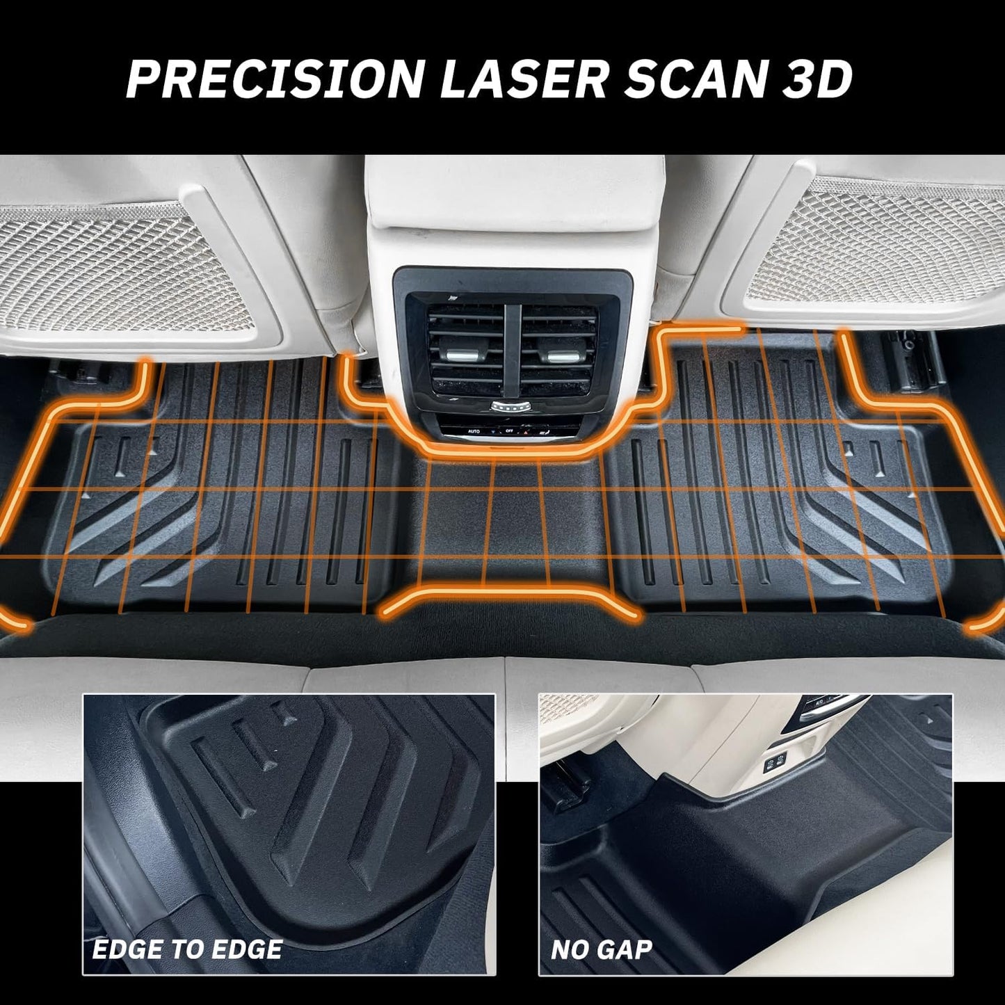 Premium MAXPRO All Weather Floor Mats for 2024-2026 Ford Ranger Raptor SuperCrew Cab Custom Fit Floor Liners 1st&2nd Row Set Waterproof TPE Anti-Slip Truck Mats Full Set Automotive Floor Mats Pickup