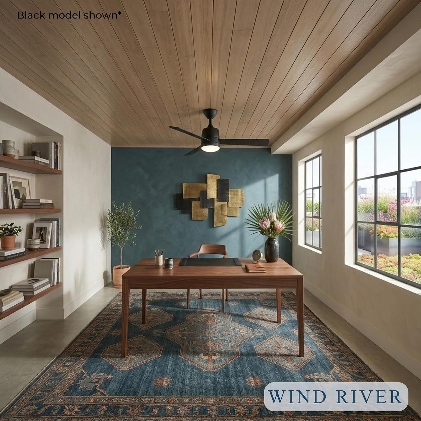 Wind River WR1520N Joplin 52 Inch Indoor Ceiling Fan | 1007 Lumens Integrated LED 3000K | Satin Nickel Finish with Silver Blades | Dual Wall Control | 3 Speed AC Motor | Manual Reverse
