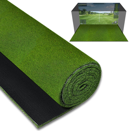 Golf Simulator Turf Mat, 15 mm 8/10/12ft Golf Mat for Indoor Home Setups, Golf Putting Mats Practice Outdoor Training Golf Hitting Mat for Putting Practice Football Sports Gym Backyard 8FTx4.8FT