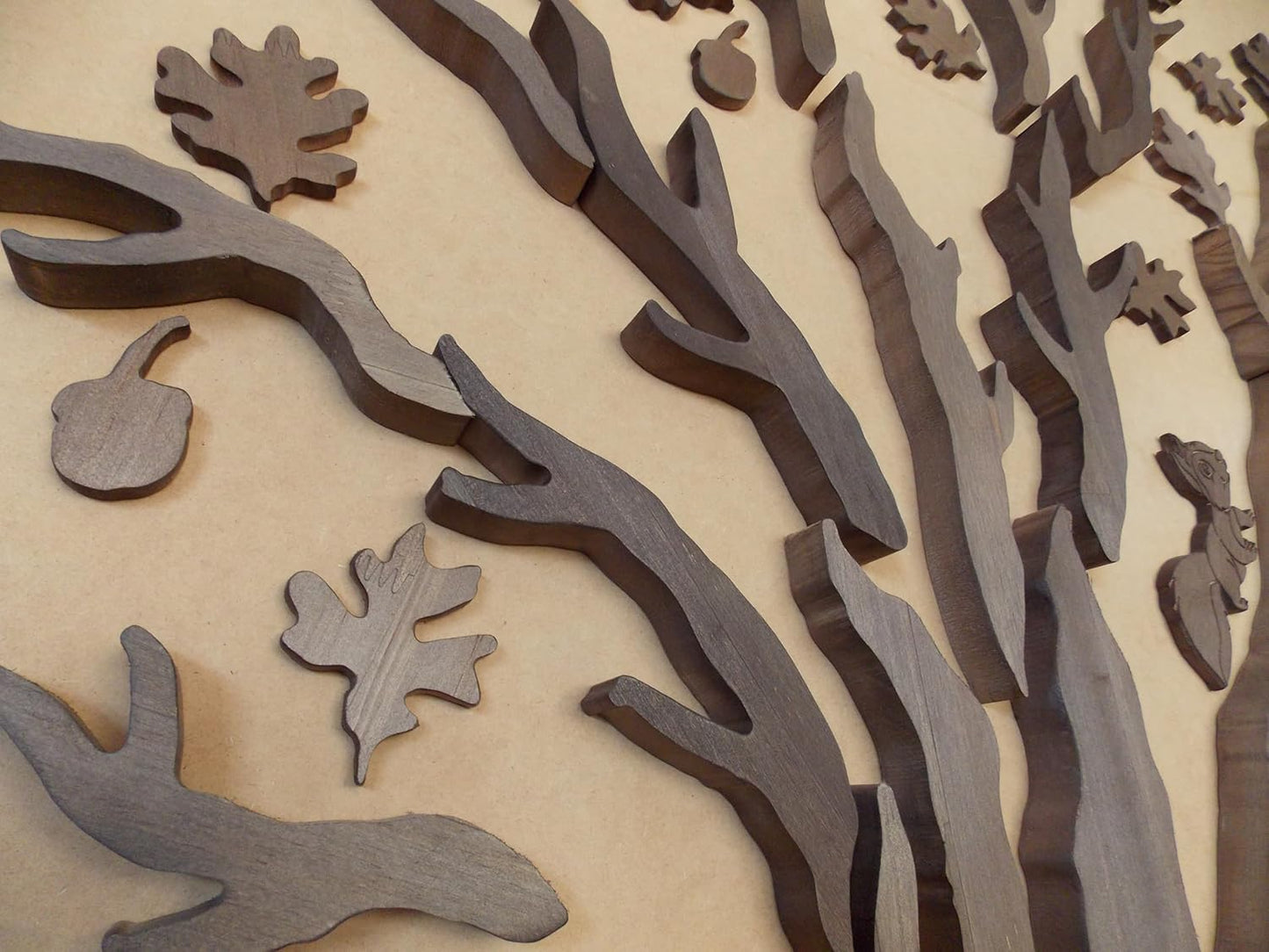 WOODTELLSTORY &#39;White Oak Tree&#39; DIY Wood Wall Art Wall Sculptures,Excellent Wall Decoration For Homes & Offices,39&#34;Wide x 59&#34;High