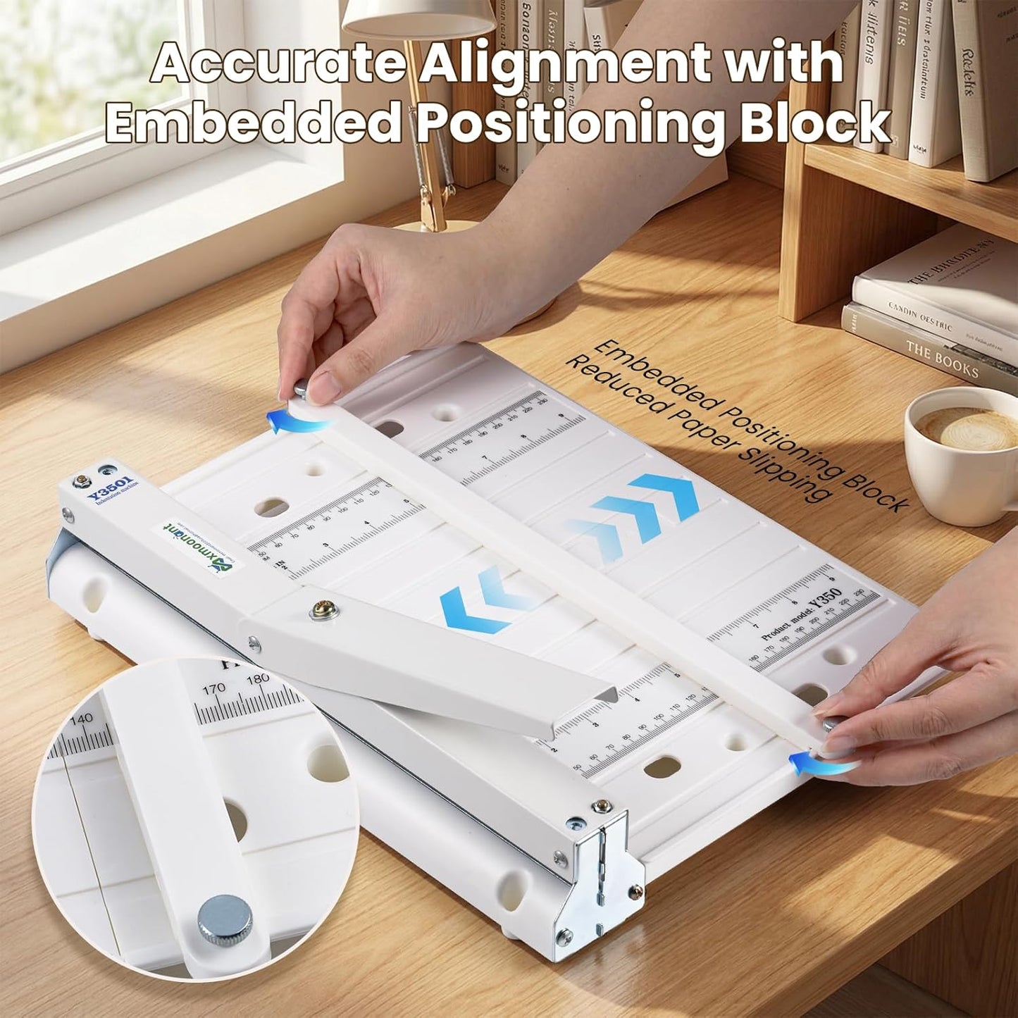 Foldable Manual Creasing Machine 13'' with Metric/Imperial Scale, Up to 300gsm, Home Manual Creaser for DIY Invitations Greeting Cards, Covers