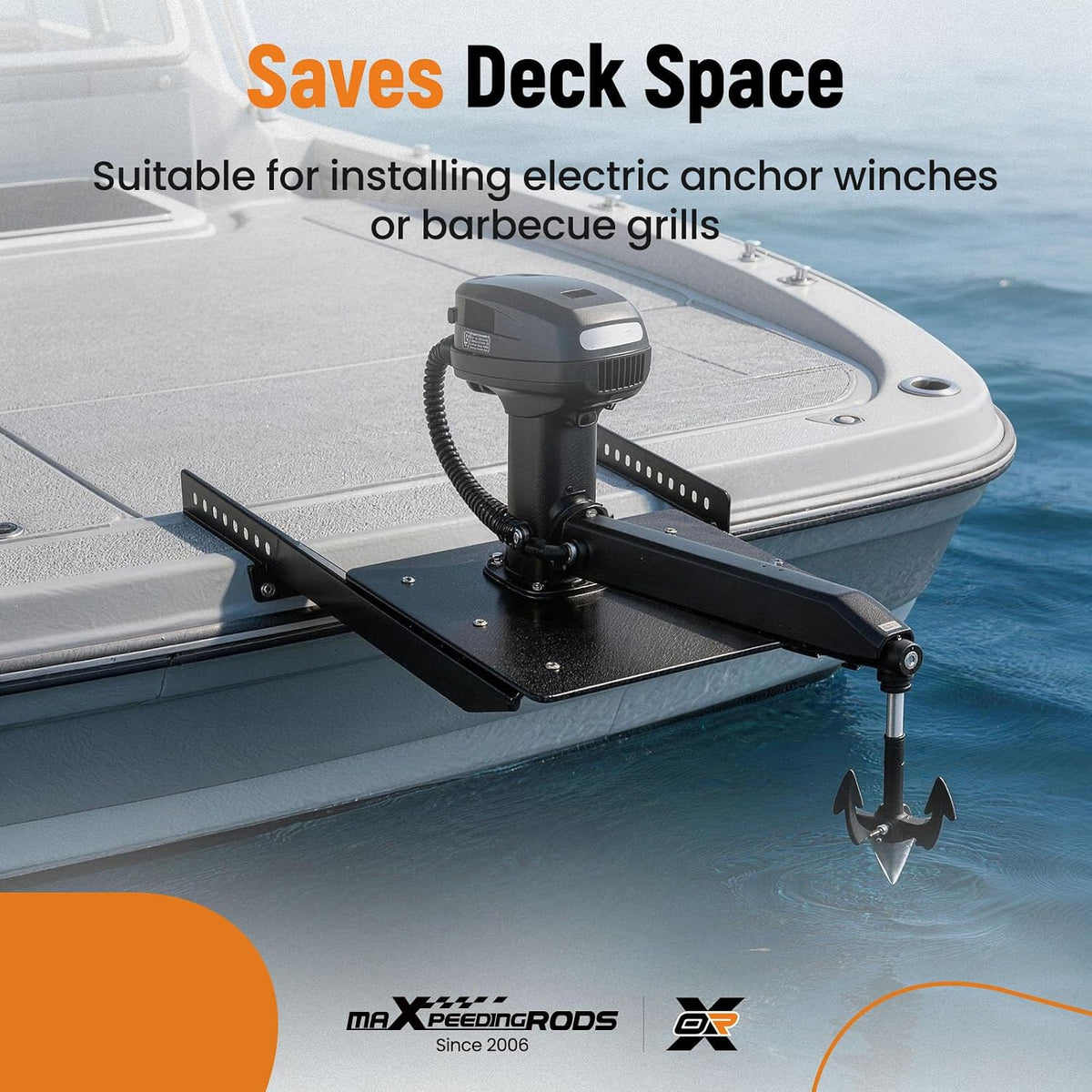 maXpeedingrods Pontoon Accessory Mount for Grill & Anchor Winch