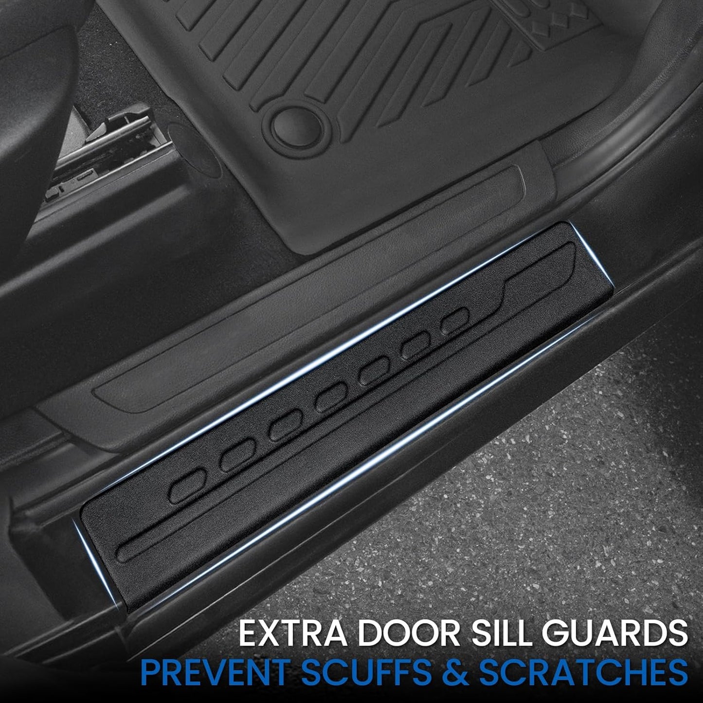 Floor Mats Set for 2015-2020 Chevrolet Chevy Tahoe/GMC Yukon 7 Seat (Not fit Yukon XL), All Weather TPE Cargo Liner Backrest Mat Trunk Mat Door Sill Guards Accessories