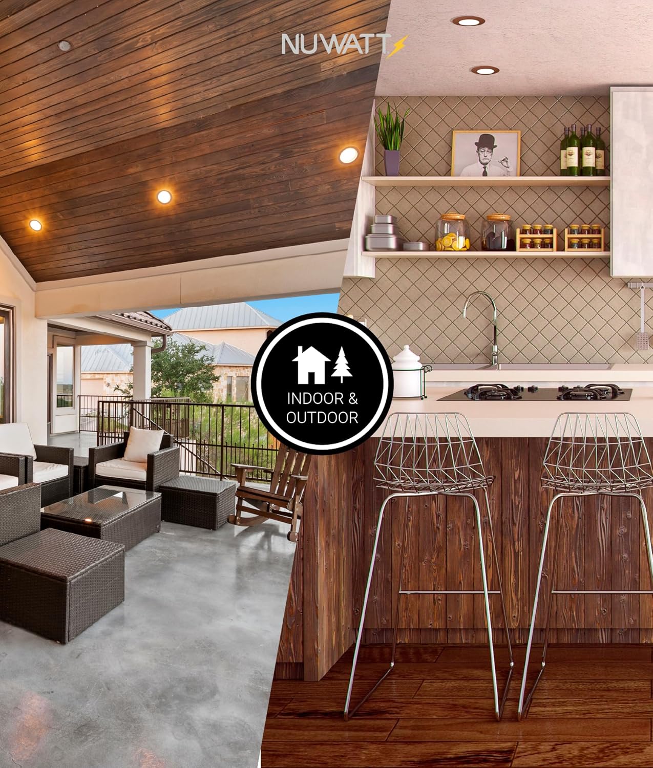 NUWATT 12 Pack 4 Inch Ultra-Thin Bronze LED Recessed Lighting, 5CCT 2700K/3000K/3500K/4000K/5000K Selectable, 630 Lumens, IC Rated, Dimmable Canless Wafer Light, Slim Panel Light, Metal J-Box, ETL