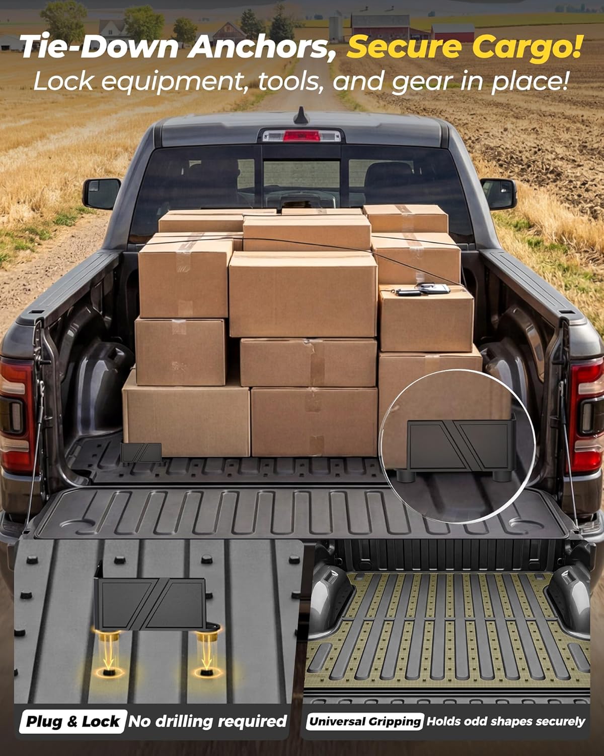 3W Truck Bed Mat for Dodge Ram 1500/1500 RHO 2019-2026 & Ram 1500 Classic 2019-2024 Short Bed (5.7 FT / 67.4inches) All Weather Protection TPE Heavy Duty Cargo Bed Liner (Not for Rambox) 2019-2026 Dodge Ram 1500 Bed Mat(5.7FT)