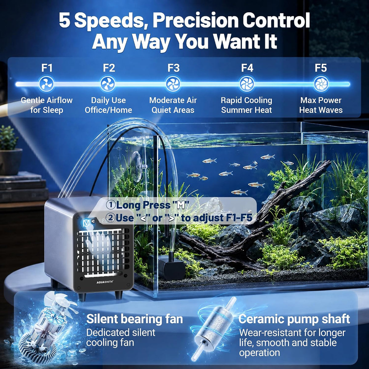 AQUASMITH Mini Aquarium Chiller Semiconductor Cooler & Heater