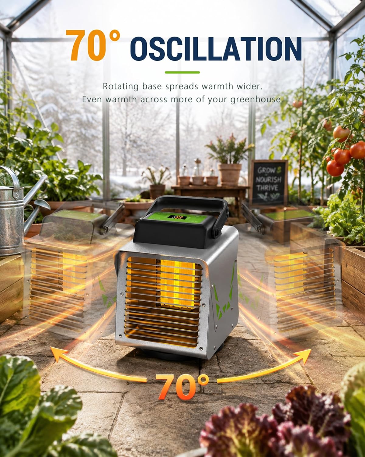Kiroto Smart Plant Heater for Winter, 1500W, WiFi APP, Thermostat