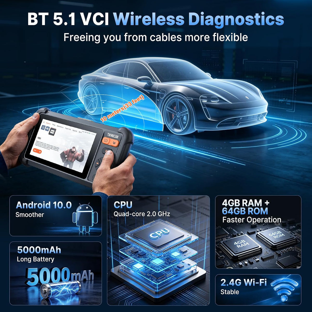 THINKCAR VT679 2-in-1 Bidirectional OBD2 Scanner & TPMS Relearn/Scan Tool