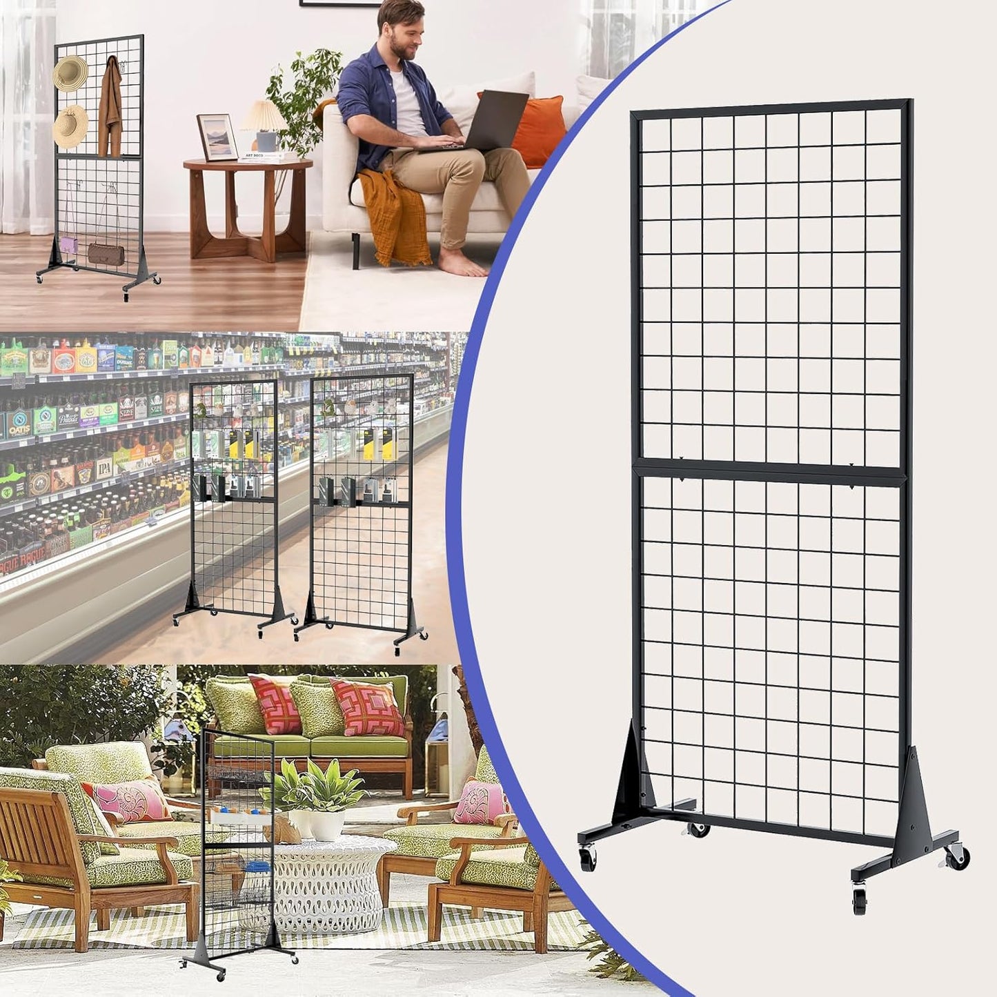 3-Pack 2x5.5 Ft Gridwall Panel Display