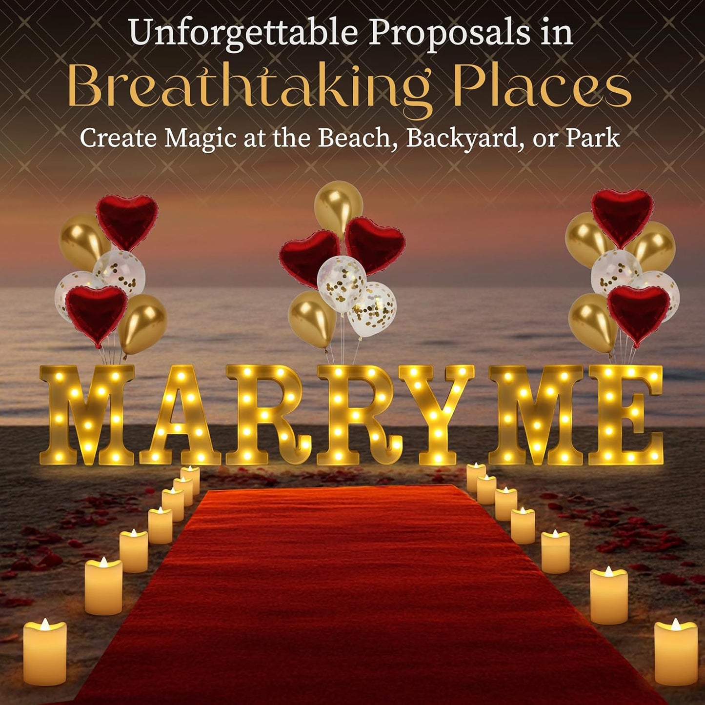 Moments by KEFF Complete Marriage Proposal Kit, All-in-One Engagement Decorations Set