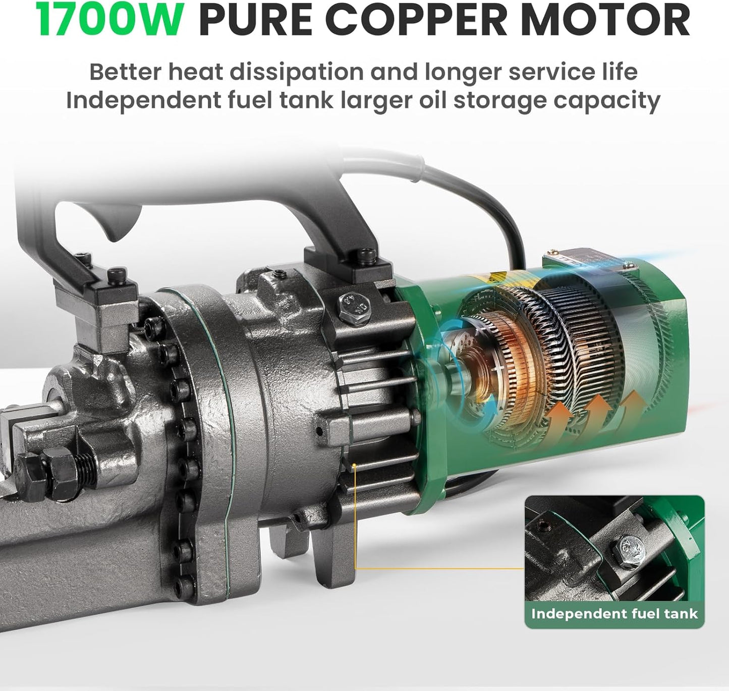 1700W Electric Hydraulic Rebar Cutter,1700W Portable Electric Rebar Cutter,Cutting up to 1 Inch #8 4-25mm Rebar