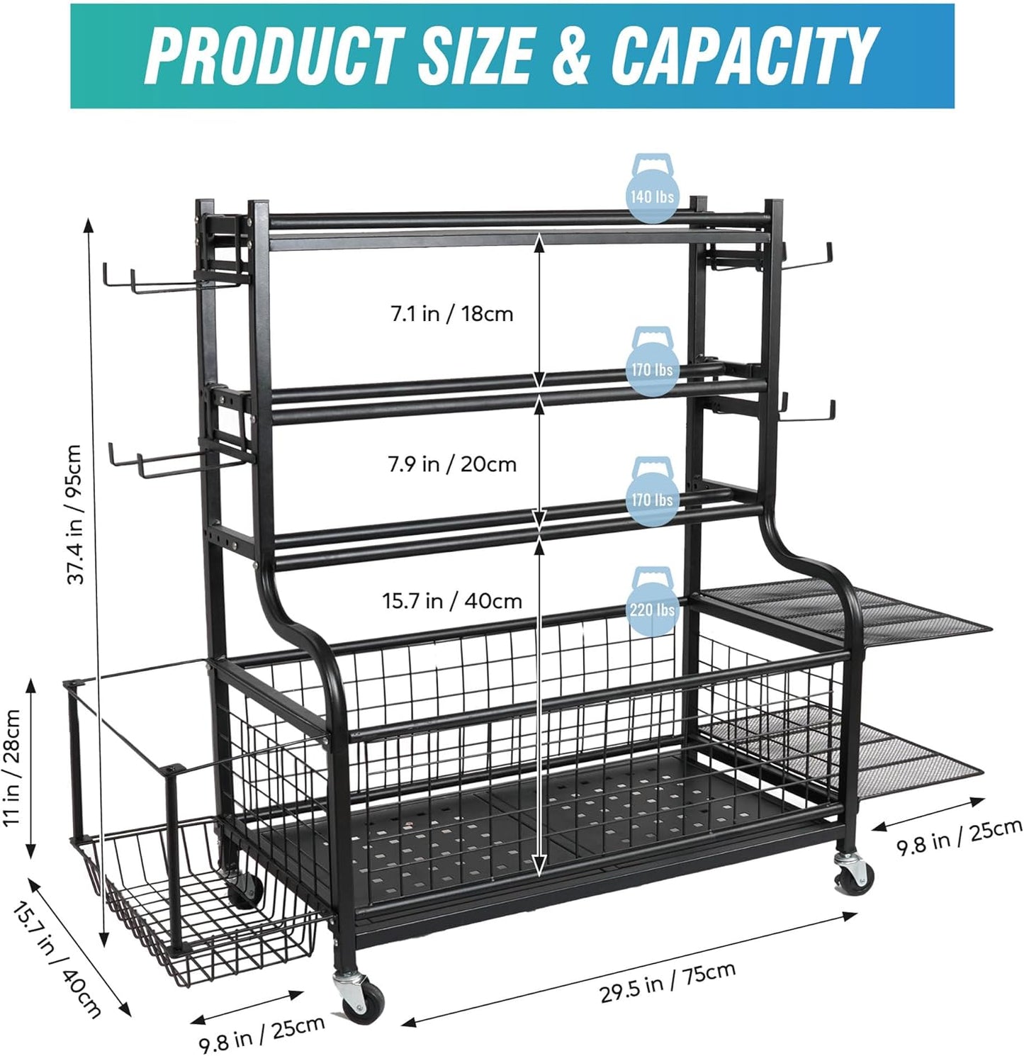 Dumbbell Rack, Heavy Duty Weight Rack for Home Gym with Extra Strong Sheet Steel Shelf and Base