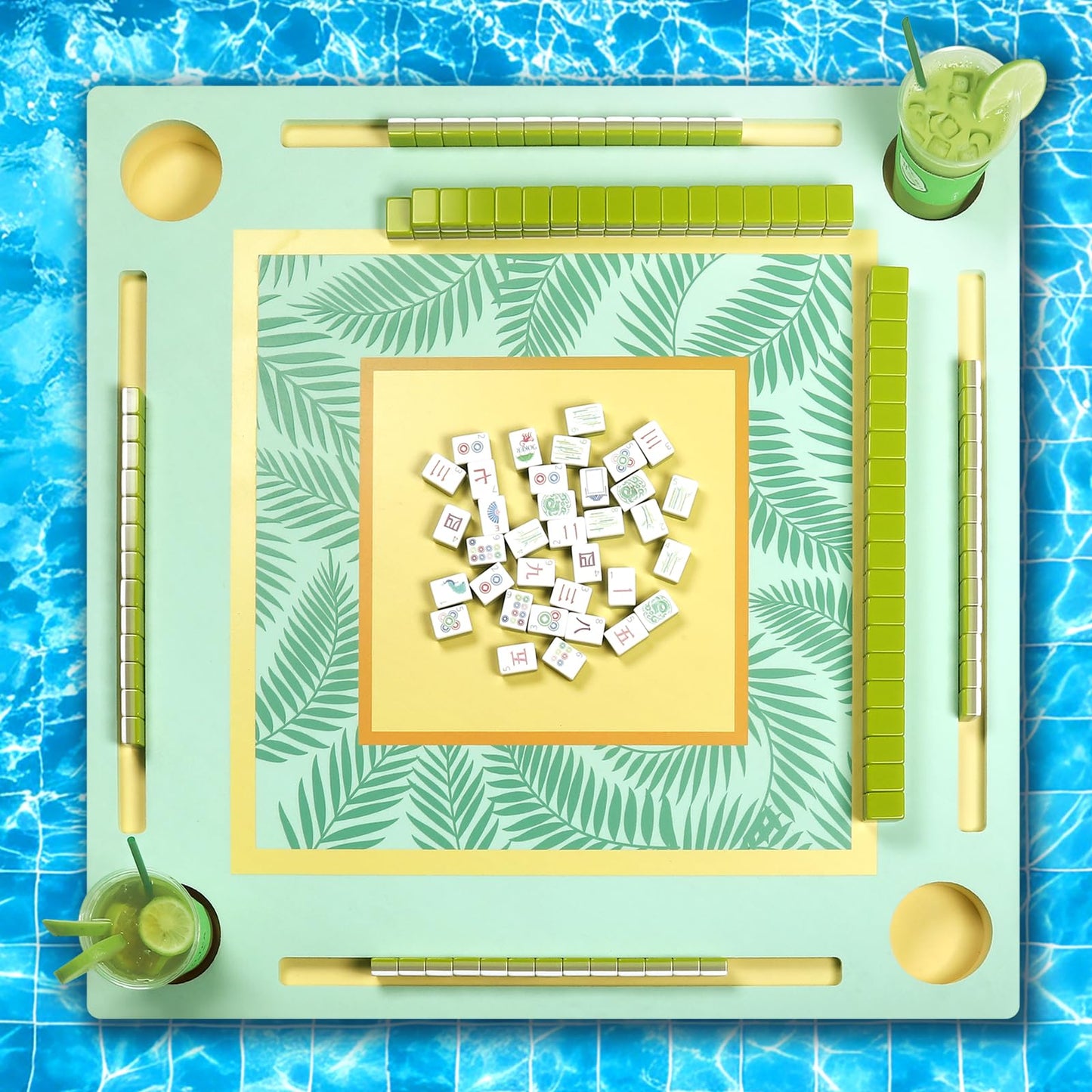Floating Game Table for Pool, Swimming Pool and Hot Tub Float Board for Mahjong, for Card Games, Scrabble, Dominoes & Poker, Floating Mahjong Table