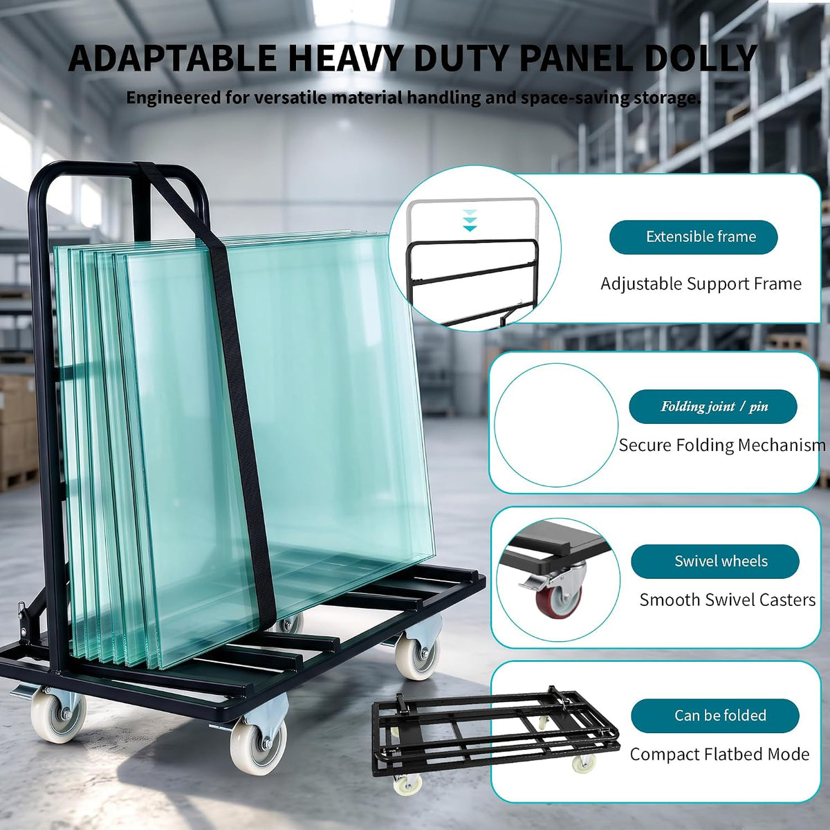 Drywall Cart for Sheetrock & Plywood 1800lbs Foldable
