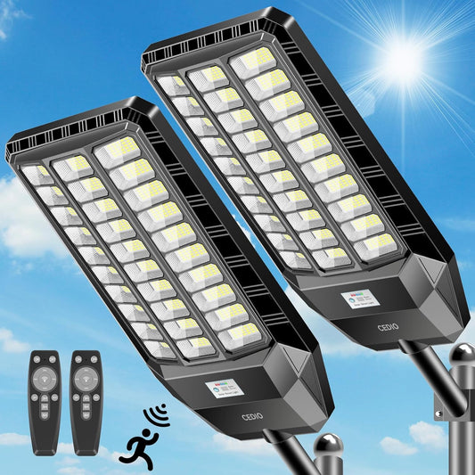 6000W Solar Street Lights Outdoor Waterproof, Solar Parking Lot Lights 420000 Lumens LED Commercial Grade Solar