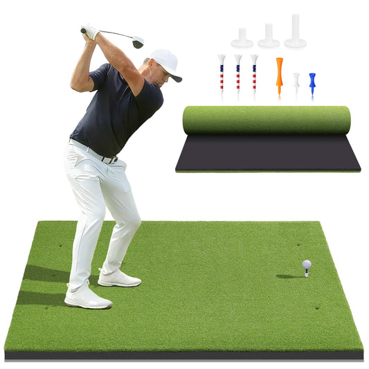 Golf Mat, 5x4ft/6x4ft Large Golf Hitting Mats for Practice Outdoor Indoor, 26mm Thick, High-Elasticity Artificial Turf Mat for Garage Simulator Chipping Driving Swinging Training, Gifts for Him Men 5x4ft 26mm Large Sized
