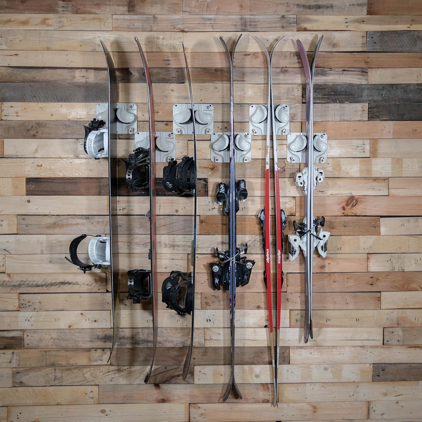 Gravity Grabber - Ultimate Wall Storage Rack for Skis and Snowboards | Damage-Free Storage | Fits Any Ski or Snowboard | (