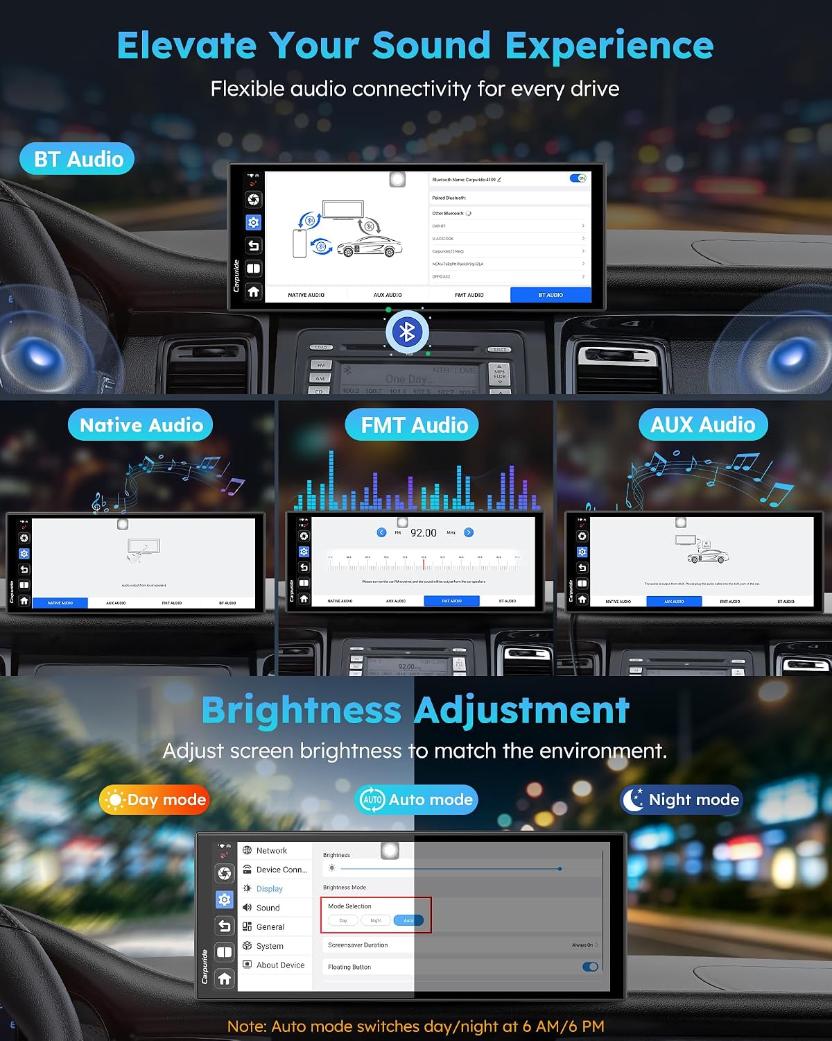 Carpuride 125PLUS CarPlay Screen for Car with AI Gemini & Download APPs, 11.26" Wireless Car Play Android Auto with Front & Backup Camera, Built-in GPS for Online and Offline Nav, Split Screen, OTA