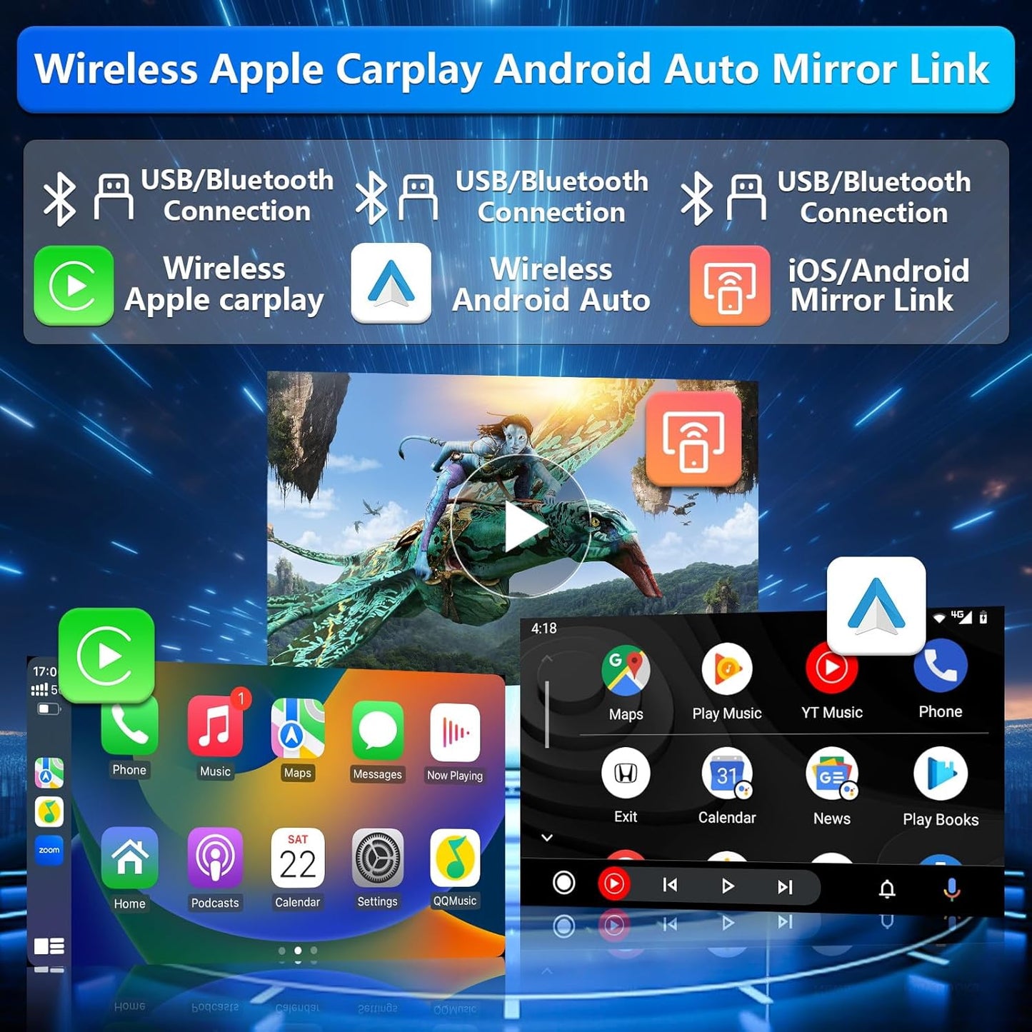 Plug&Play Car Radio Stereo for Toyota Sienna 2011 2012 2013 2014, 9" IPS Touch Screen Head Unit for Sienna Radio with Carplay, Android Auto&Mirror Link/BT,GPS/SWC，MIC ，Backup Camera,AM/FM