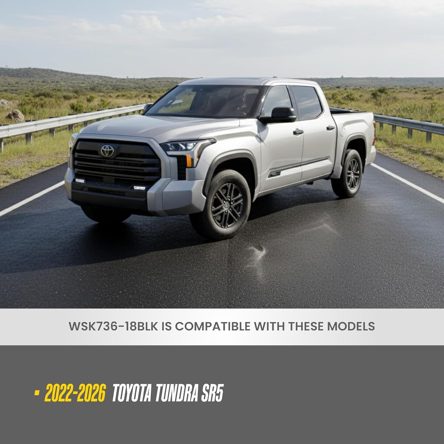 Trim Illusion Gloss Black Wheel Skins Fits Toyota Tundra – 8-Piece Snap-On Rim Covers for Alloy Wheels – Hubcap Overlay Simulator Set (Gloss Black)