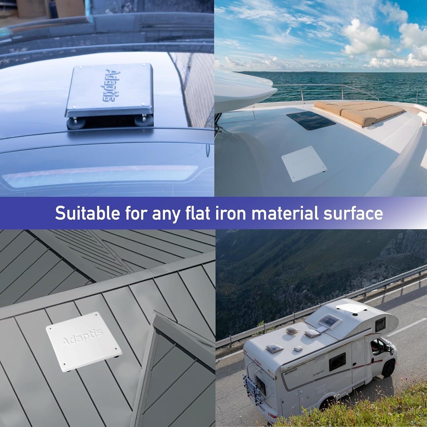 Adaptis Magnetic Roof Mount for Starlink Mini, Protective Mounting Kit for RV, Camper, Trailer, Car & Boat (White)