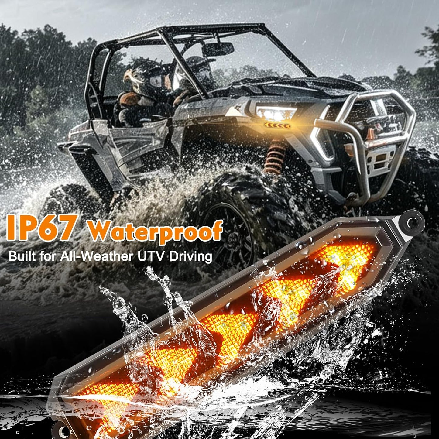 UTV Arrow Design Turn Signal Kit with Horn, Plug and Play, Rocker Switch